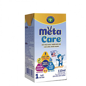 Thùng sữa nước pha sẵn Nutricare Metacare - phát triển toàn diện cho trẻ từ 1 tuổi (110ml x 48 hộp)