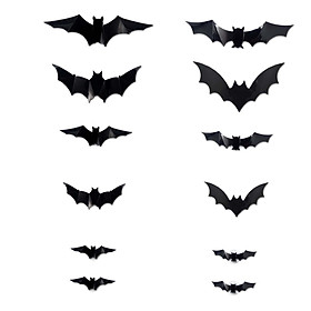 LED Bats Wall Stickers,  Decals Luminous Stickers Gothic Spooky Bats Halloween 3D Bats Decorations  Wall Decals for Home Party Supplies