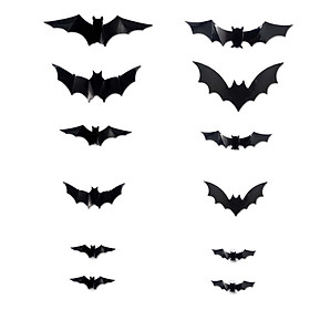 Wall Decals 3D Halloween Bats Wall Decor Ornament LED Bats Wall Stickers