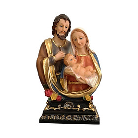 Family Figurine Mother Mary Statue, Jesus Ornament, Religious Resin Jesus Family Statue, Family Sculpture for Desk Living Room Shelf