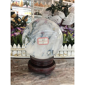 Mua Quả cầu phong thủy đá thạch anh canxit trắng vân mây - Đường kính 18 cm