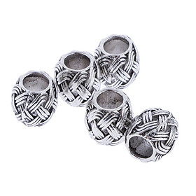 2-4pack 5 Pieces Antique Style Silver Spacer Loose Beads DIY Jewelry Making