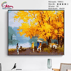 Mua Tranh Tô Màu Theo Số Sơn Dầu Số Hóa Vn011 Tranh Phố Cổ Hà Nội Chiều Thu  Bên Hồ Gươm Tại Tranhsohoagam | Tiki