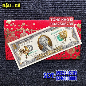 Mua  CÒN HÀNG  Tờ 2 USD Mạ Vàng 12 Con Giáp 3D TUỔI GÀ cực chất làm quà tặng sang trọng