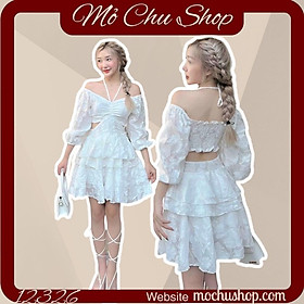 ĐẦM XÒE REN TẦNG RÚT DÂY NGỰC 12327