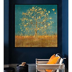 Tranh Trang Trí - Cây Lá Vàng và Đàn Chim