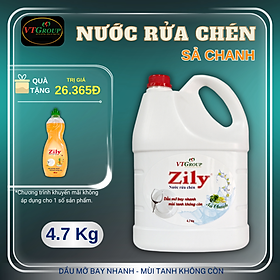 Nước rửa chén Zily chai 4.7kg - Tặng 1 chai nước rửa chén Zily 400 Gr