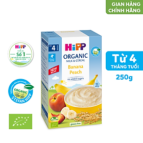 Bột ăn dặm dinh dưỡng Sữa, Chuối, Đào HiPP Organic 250g