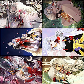 Bộ 6 Áp phích - Poster Anime Inuyasha - Khuyển Dạ Xoa (bóc dán) - A3,A4,A5