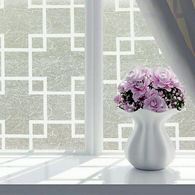 Decal giấy dán kính ô vuông cách điệu