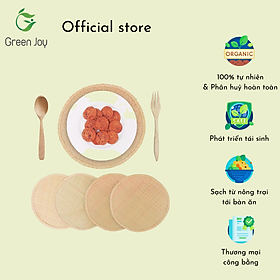 Set thảm bàn ăn tròn cỏ bàng Green Joy