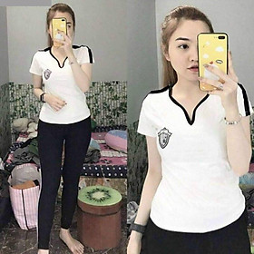 Đồ bộ dài thể thao nữ đẹp thời trang cổ tim phối viền thun cotton 4 chiều co dãn cực đẹp, phom chuẩn. Size từ 40-65kg.