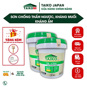 Combo 2 Kg Sơn Chống Thấm Ngược, Môi Trường Ẩm Nhà Vệ Sinh, Bể Cá, Bể Âm TAIKO CT4 - Tặng Kèm Vải Kết Cấu