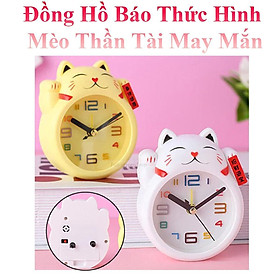 Đồng Hồ Báo Thức Hình Mèo Thần Tài Độc Đáo