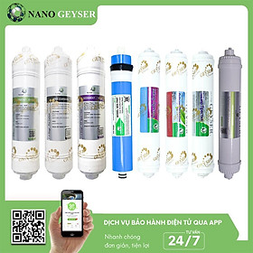 Bộ 8 lõi lọc nước dùng cho các dòng máy RO lõi đúc, Nano Geyser Slim, Karofi, Kangaroo, Aqua, Sunhouse - Hàng Chính Hãng