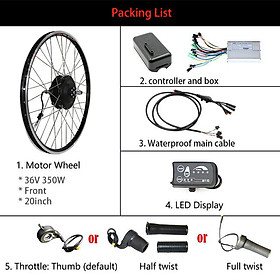 Bộ dụng cụ xe đạp điện miễn phí vận chuyển 36V 350W Bộ xe đạp điện Ebike Color: 27.5inch front LCD