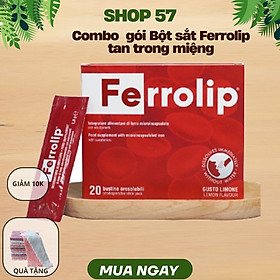 Sắt Bột Buccal Tan Ngay Trong Miệng Ferrolip Hộp 20 gói giành cho người thiếu máu đặc biệt các mẹ sau sinh