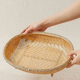 Mua Rổ tre oval đáy đan mắt nhỏ có chân (3 cỡ)