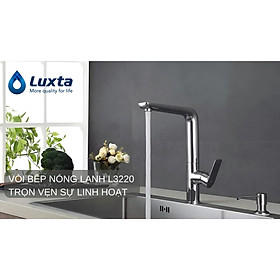 Mua Vòi Bếp Vòi Rửa Chén Bát Đồng Thau mạ Crome Nóng Lạnh LUXTA L3220 Thân Vuông