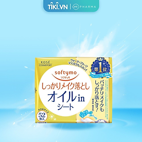 Khăn Ướt Tẩy Trang Oil In Softymo Kose Nhật Bản (Gói Refill 52 Miếng)