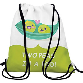 Túi Rút Unisex In Hình Hai Hạt Đậu Trong Vỏ - BDFO057