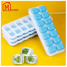 Mua KHAY ĐÁ DẺO SILICON  CHỐNG DÍNH 14 NGĂN CÓ NẮP DẬY