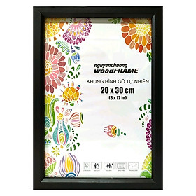 Khung Hình Gỗ Tự Nhiên 20 x 30 cm - Khung Đen