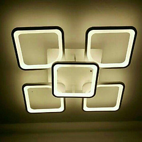 Đèn sát trần - đèn trang trí hiện đại cho phòng khách,  phòng ngủ 4+1 ô vuông, có điều khiển từ xa