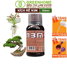 Phân Bón Lá Greenhome, N3M, Chai100ml, Ra Rễ Cực Mạnh Dùng Giâm, Chiết Cành, Ngâm Hạt Giống, Chuyên Kiểng, Hoa Hồng, Lan