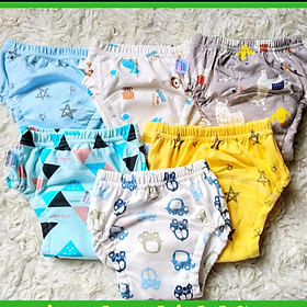 Combo 6 Quần bỏ bỉm cao cấp vải cotton 6 lớp siêu thấm, thoáng mát hiệu goodmama cho Bé trai từ 5-17 kg.