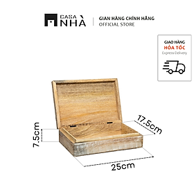 Mua Hộp gỗ đựng đồ trang trí vintage - Hộp đựng đồ bằng gỗ xoài COBO
