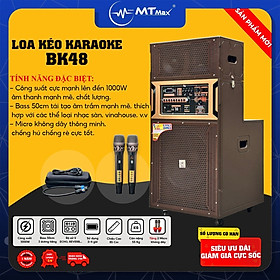 Mua Loa Kéo Karaoke BK48- Công Suất Mạnh Mẽ 1000W  Bass Siêu Khủng 50cm Siêu Trầm  Tặng Kèm 2 Micro Không Dây Thông Minh Bảo Hành 12 Tháng  Hàng Chính Hãng