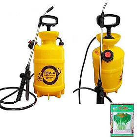 Bộ 2 Bình tưới-Tay bơm êm, nhẹ, Lực phun tia mạnh-TẶNG 1 GÓI HẠT GIỐNG CẢI NGỌT CAO SẢN PHÚ NÔNG-BÌNH 4 LÍT