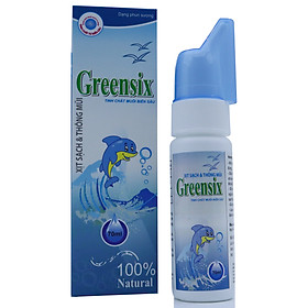 Lọ xịt vệ sinh mũi Greensix - Tinh chất muối biển sâu giúp kháng khuẩn, làm sạch và thông mũi. Phòng ngừa viêm mũi, viêm xoang, không làm khô mũi - Lọ 70ml