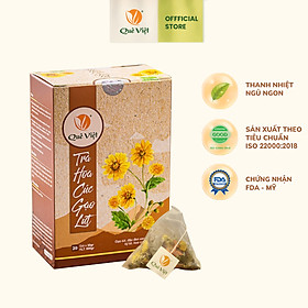 Trà hoa cúc gạo lứt Quê Việt thanh nhiệt, ngủ ngon, điều hoà huyết áp hộp 600gr