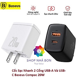 Hình ảnh Cốc sạc nhanh Baseus Dual Quick Charger 20W - Hàng chính hãng