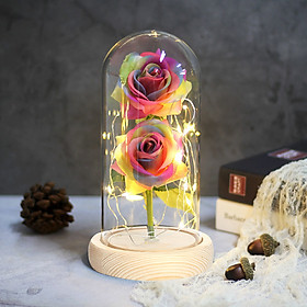 Eternal Flower Preserved Fresh Flower Immortality 2 Roses Floral Decor Festival Valentine'S Day