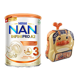 Sữa bột NAN  INFINIPRO A2 800g Thụy Sĩ 3 với đạm quý A2 tiêu hóa tốt sau 7 ngày và 5HMO tăng cường đề kháng  + Tặng Vali xúc cát​ (2 - 6 tuổi)
