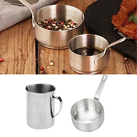 1000ml Stainless Steel Coffee Milk Measuring Jug w/ 100ml Sauce Pan Saucepan