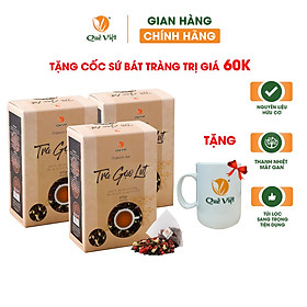 Combo 3 hộp trà gạo lứt + tặng cốc gốm sứ Bát Tràng cao cấp - Hộp 600g( 30gx 20 túi)