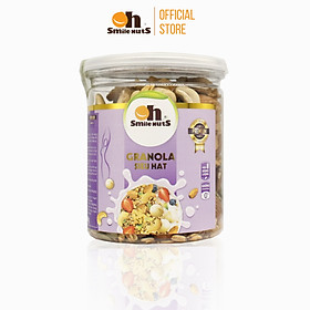 Granola Siêu Hạt Smilenuts Gồm Hạnh Nhân, Nho khô, Óc Chó, Yến Mạch, Macca, Hạt điều, Mật ong _ Khối Lượng 250g