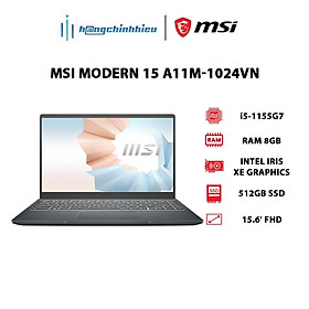 Mua Laptop MSI Modern 15 A11MU-1024VN i5-1155G7 | 8GB | 512GB| 15.6  FHD | Win 10 Hàng chính hãng