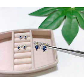 Bông Tai Đính Đá Sapphire thiên nhiên - MOON Jewelry