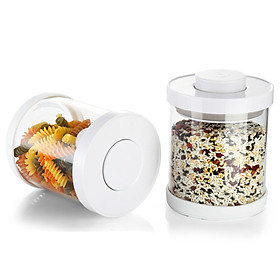 Hộp Thủy Tinh Bảo Quản Sữa Bột, Thực Phẩm; Nắp Hút Chân Không, Dạng Nhấn Nút Tiện Lợi ( 400g; 900g Sữa Bột),