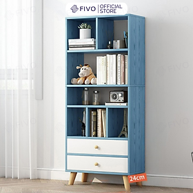 Mua Giá Sách Gỗ Để Sàn FIVO Mã FB61 Có Hộc Tủ Cao Cấp Công Dụng Đa Năng  Gỗ MDF Phủ Melamine Chống Trầy Xước Và Chống Nước Bề Mặt (Màu Xanh)