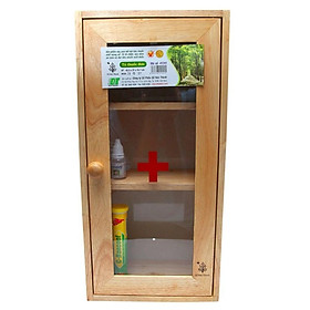 Mua Tủ thuốᴄ gia đình bằng gỗ tự nhiên Đức Thành  tủ y tế cánh cửa trong suốt kiểm tra vật dụng bên trong  tủ đựng thuốc treo tường
