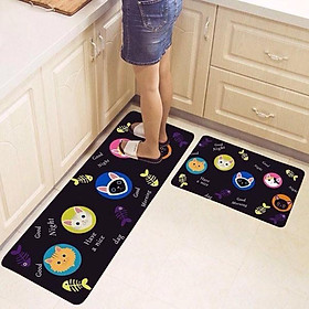 Mua Bộ 2 tấm thảm 3D chống trượt lót lau chân nhà bếp size lớn