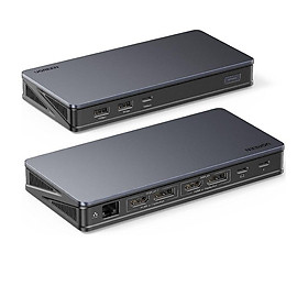 Mua Ugreen 90912 ra 2 x USB 3.1 + 1 x USB-C + 2 x HDMI + 2 x DP1 + RJ45 Gigabit + PD Bộ chuyển đổi USB type C CM615 20090912 - Hàng chính hãng