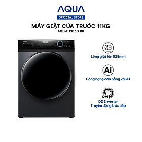 Mua Máy giặt cửa trước Aqua 10kg AQD-D1003G.BK - Hàng chính hãng - Chỉ giao HCM  Hà Nội  Đà Nẵng  Hải Phòng  Bình Dương  Đồng Nai  Cần Thơ