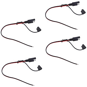 4Pcs SAE Power 12V 300mm 10A 18AWG Extension Cable Plug for Car Solar Panel